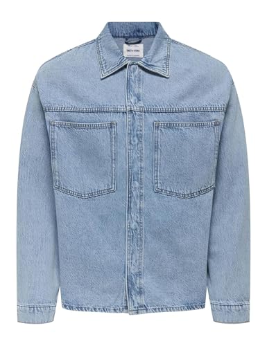 Produktbild: ONLY & SONS Herren Denim Jacket Onsemil Box, Medium Blue, Größe XL