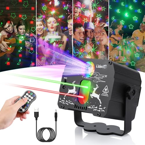 discolicht partylicht, dj disco kugel, led musikgesteuert mit fernbedienung 60 muster