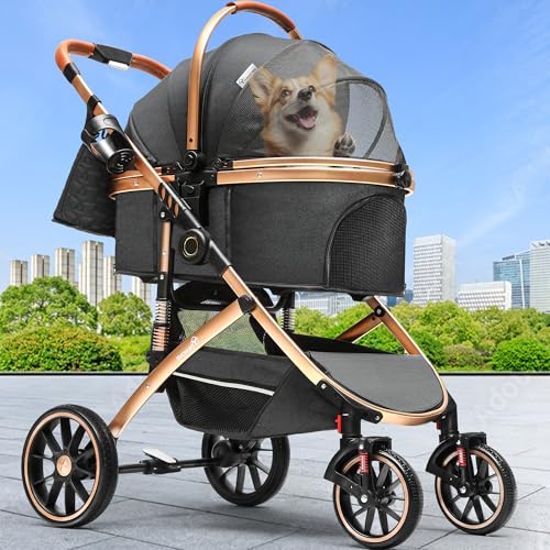hundewagen für kleine hunde yitahome schwarz 80 x 59 x 101 cm