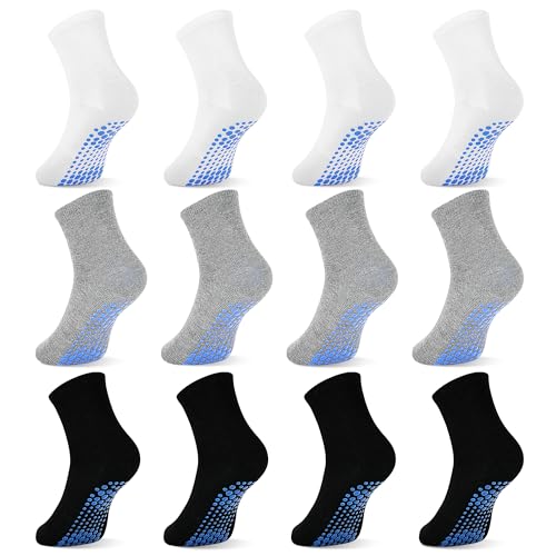 decovici kinder stoppersocken rutschfeste socken für 1-7 jahre 12 paar schwarz grau weiß