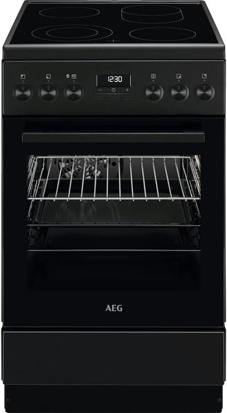 AEG Standherd Glaskeramik Mattschwarz CCB54492BB mit Uhr