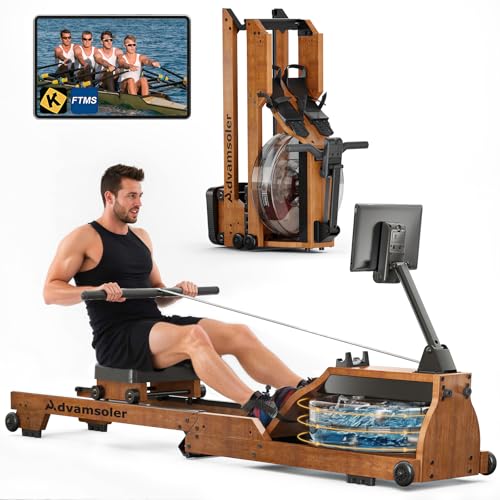 advamsoler wasser rudergerät faltbar aus massivholz mit bluetooth-monitor, 150kg belastbar