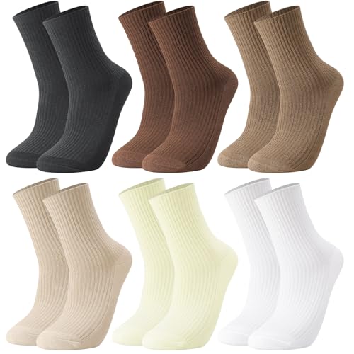 Utensilsto Tennissocken Damen 6 Paare, atmungsaktive Baumwoll Crew Socken 36-41