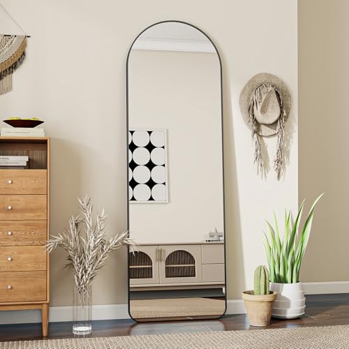 Produktbild: Koonmi Gewölbter Ganzkörperspiegel 40 x 150 cm, schwarz, freistehend/hängend