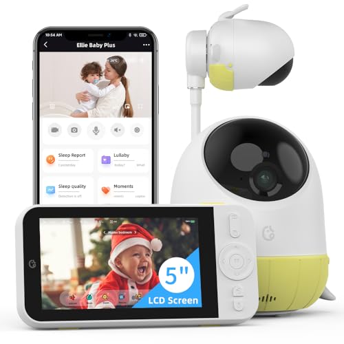 Ellie babyphone mit kamera 5 zoll, video baby monitor, 2-wege-gespräch, 2.5K HD