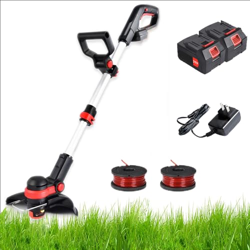 Produktbild: rasentrimmer elektrisch 21 v mit antrieb, motorsense 30 cm schnittkreis, 180 trimmwinkel