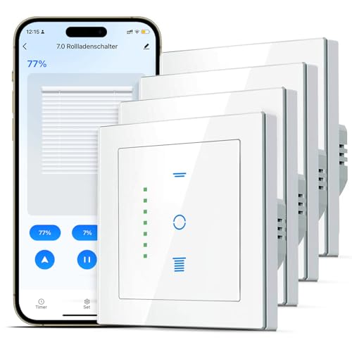 smartercurry wlan rolladenschalter 7 gen zeitschaltuhr für rollläden jalousien 4 stücke weiß
