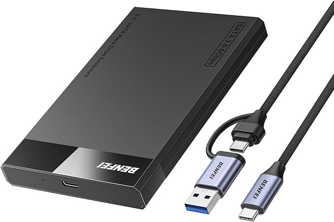 BENFEI 2,5 Zoll Festplattengehäuse SATA III auf USB bis 6 Gbps extern für SSD/HDD