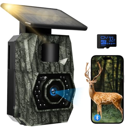 wildlife camera wlan mit app, solar, 5200 mAh, bewegungsmelder, nachtsicht, ip66 wasserfest