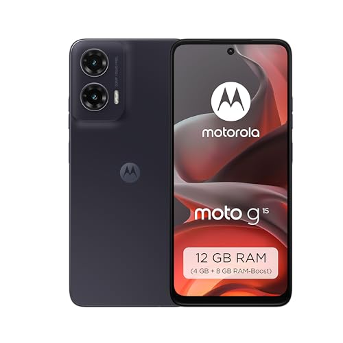 motorola moto g15 smartphone 6,72" fhd+ display 50 mp kamera 4/128 gb 5200 mah grau
