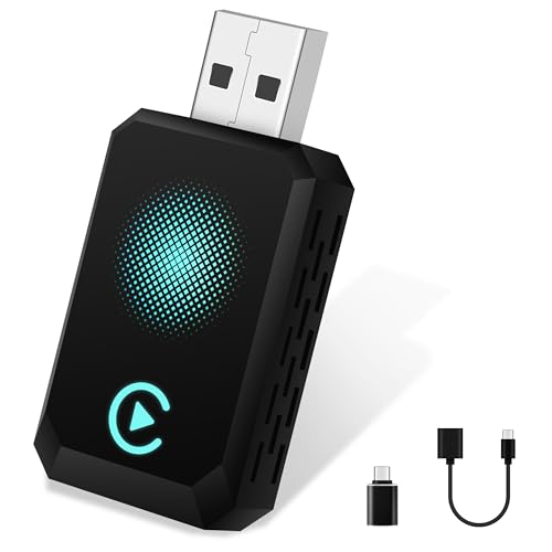 carplay wireless adapter, kabellos für iphone, usb c/a plug and play, kompatibel mit ios 10+