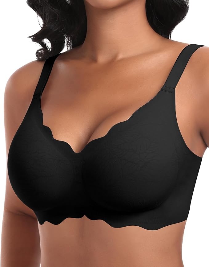 Ganado Damen Nahtloser BH Ohne Bügel V-Ausschnitt Bequemer Bralette Soft Bra