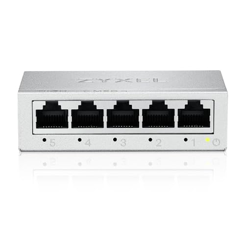 zyxel 5-port gigabit unmanaged ethernet switch, ethernet splitter, wandmontage