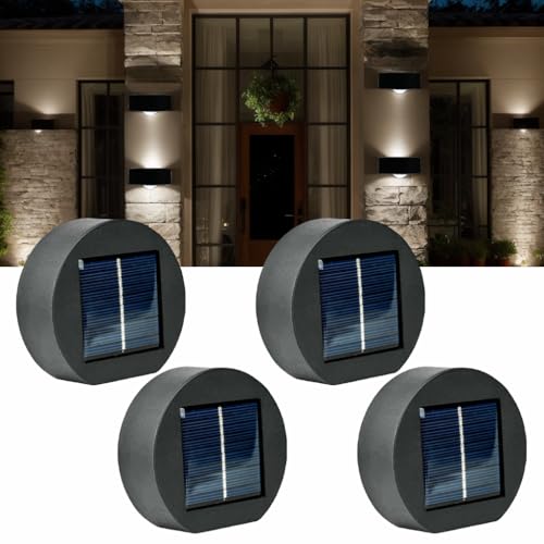 hqynss solar wandleuchte außen 4er-pack ip65 wasserdicht für balkon veranda hof terrasse