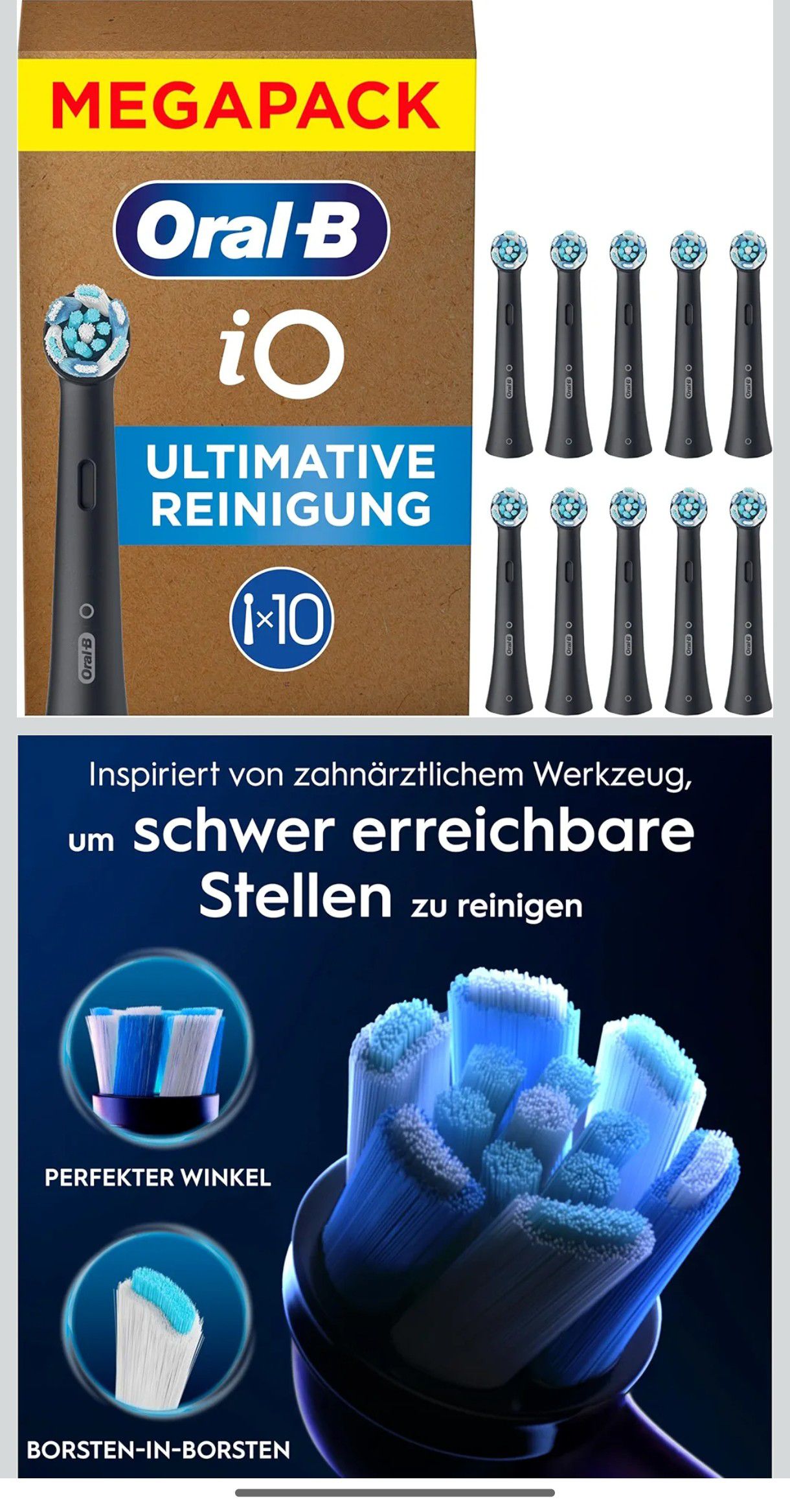 oral b io aufsteckbürsten für elektrische zahnbürsten, 3er set