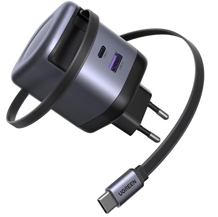 ugreen nexode 65W gaN usb c ladegerät einziehbar für 27,99 statt 45