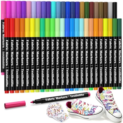 textilstifte waschmaschinenfest dapawin 48 permanente fabric marker für textilien, t-shirts, taschen