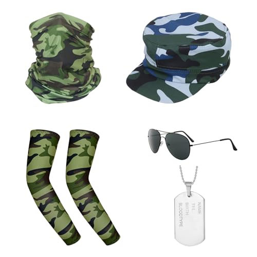 tarnhut, gesichtsmaske, brille, halskette, ärmel - cosplay zubehör, rollenspielzubehör