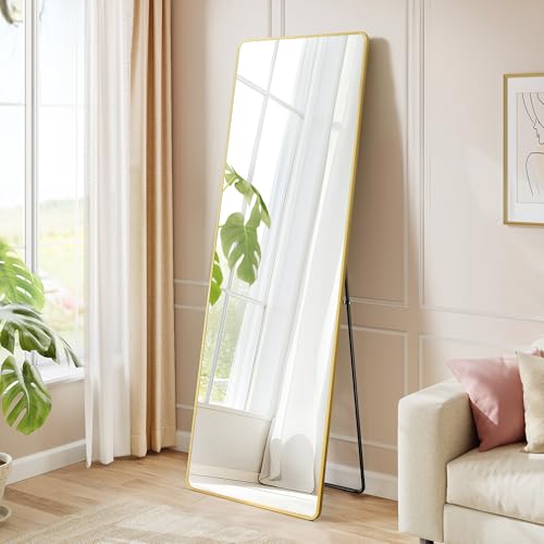 songmics ganzkörperspiegel 160 x 50 cm blassgold oder schwarz