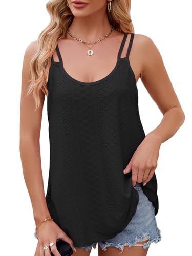 Produktbild: edoton damen tank tops ärmellos strandoberteil rundhalsausschnitt schwarz, l