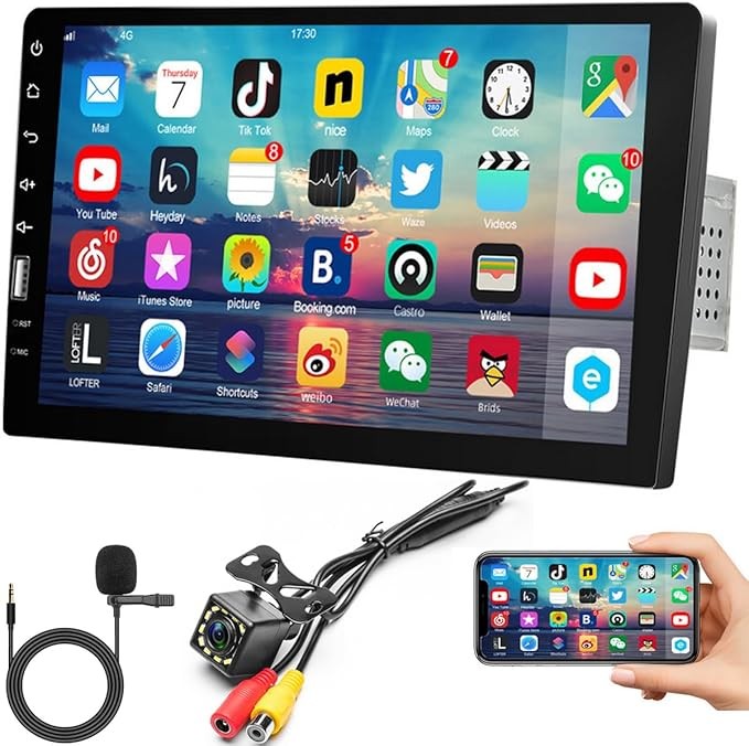 Fuluku 1 Din Autoradio 9" Touch Screen Bluetooth FM Freisprecheinrichtung Rückfahrkamera USB