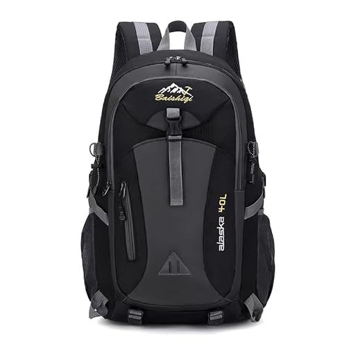 wasserdichter wanderrucksack 40l für herren und damen, leicht, groß, trekkinrucksack, schwarz