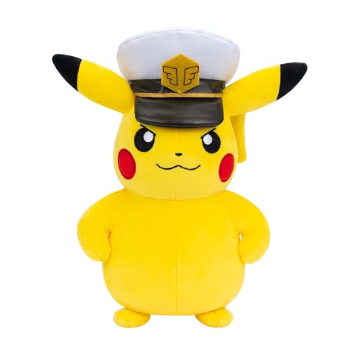 pokmon plüschfigur captain pikachu 20 cm, offizielles plush, amazon prime