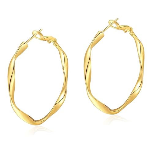 keniy ohrringe silber 925 für damen creolen hypoallergen 14k vergoldet 20-60mm