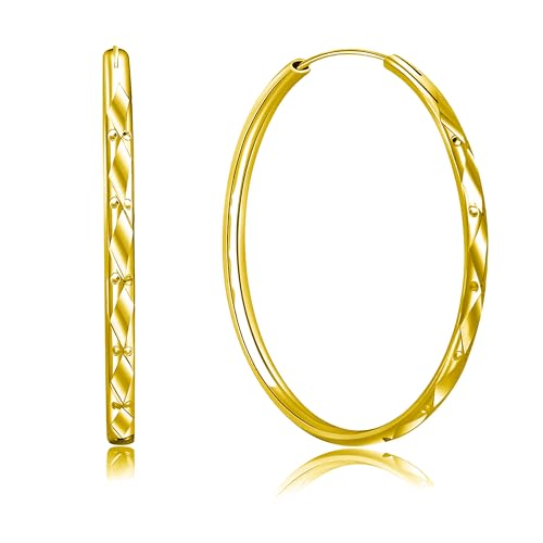keniy creolen ohrringe silber 925 für damen hypoallergen 14k vergoldet 20-60mm