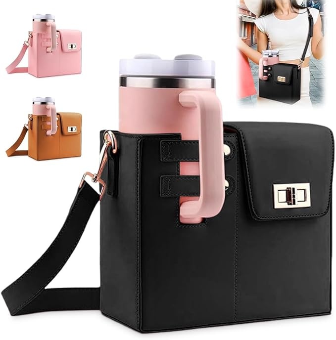 stanley cup tasche 40oz mit fach und verstellbarem schultergurt für unterwegs