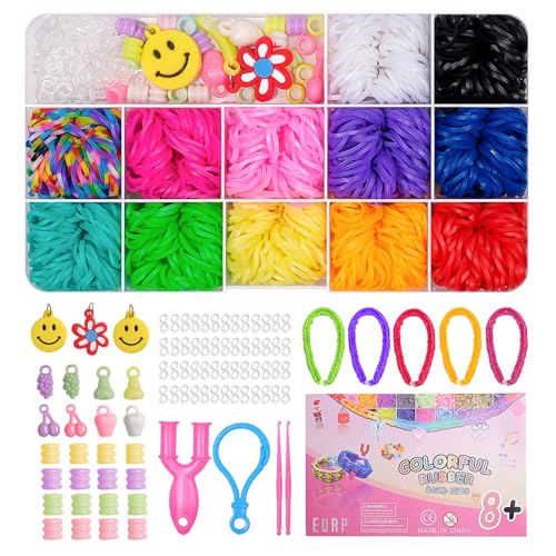 jhwlerg loom bänder set, 12 farben gummibänder für armbänder diy basteln kinder