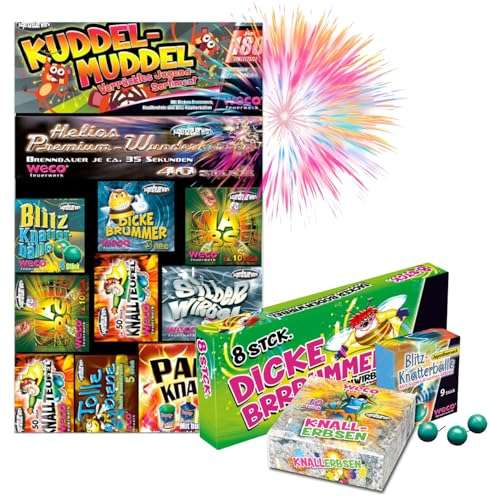 flame x burn XXL Set Kuddelmudel 180 Teile Silvester Party für Kinder Jugendliche