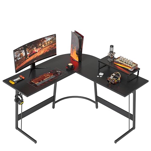 cubicubi gaming tisch eckschreibtisch 120 x 120 cm l-förmig schwarz mit monitor stand