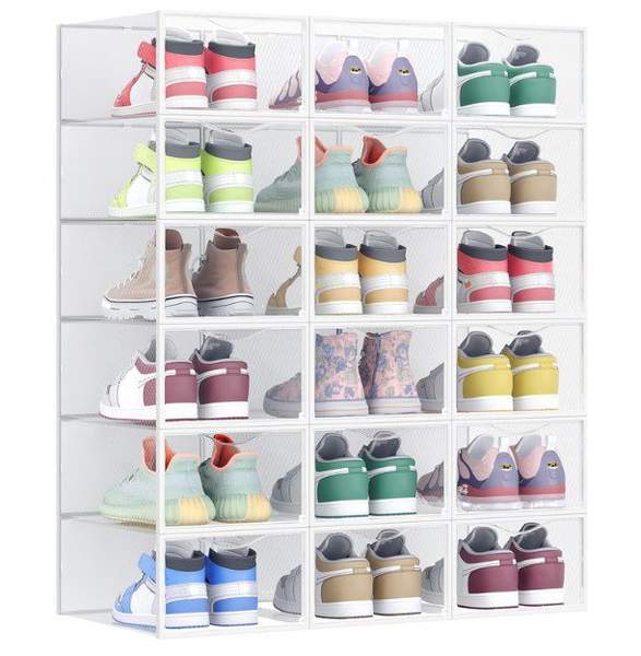 Produktbild: stapelbare schuhboxen 18er-set von SONGMICS für 27,50 euro statt 40 euro