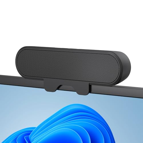 inwa pc speaker mit clip-on, 10 w hd stereo sound, usb lautsprecher für monitor und laptop