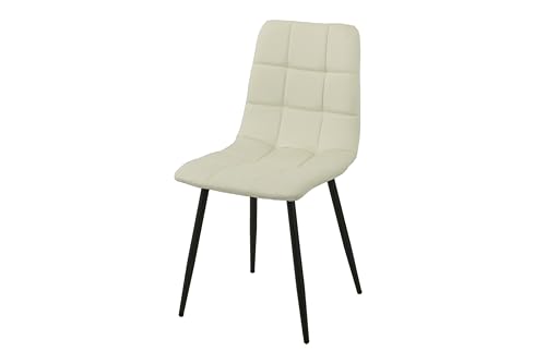 silla tapizada blanca roto mit metallfüßen