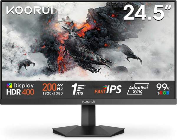 koorui g2511p 25 zoll gaming monitor 200hz fhd ips panel 109,99 statt 149