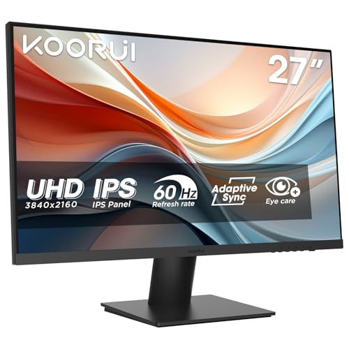 KOORUI 27 Zoll 4K Monitor UHD (3840x2160), IPS, 60Hz, 2x HDMI, DisplayPort, HDR10