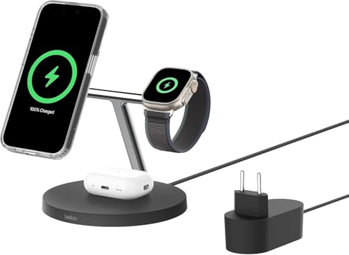 Produktbild: belkin boostcharge pro 3-in-1 qi2 kabelloses ladegerät für apple geräte