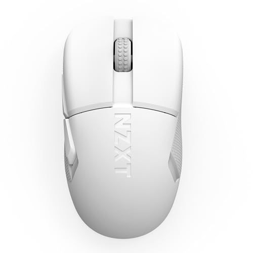 nzxt lift elite gaming maus, 26k dpi, 8k polling, 70h akku, 57g, weiß, schwarz