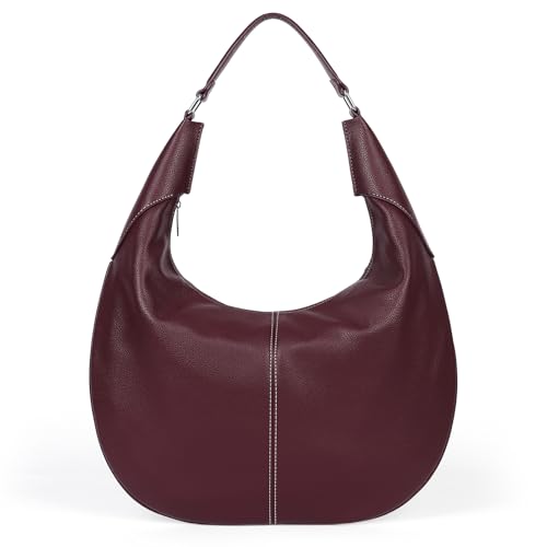 tiaastap hobo bag damen handtasche burgundy tote bag mit reißverschluss schultertasche