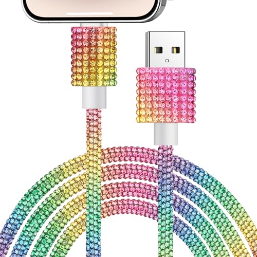 vofolen usb a ladekabel für iphone 1.2m 60w schnellladung mit diamant design bunt