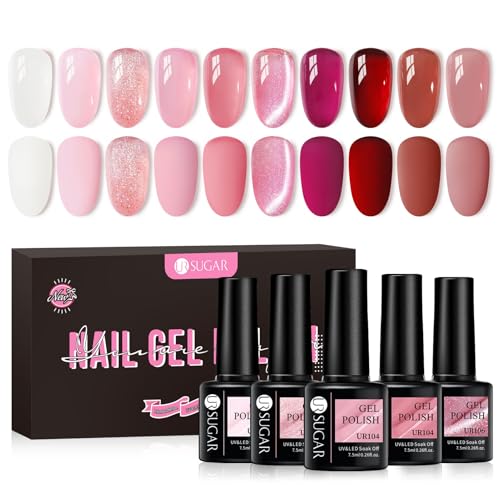 uv nagellack 7,5ml von ur sugar, 10 farben gel polish cat eye für nageldesign