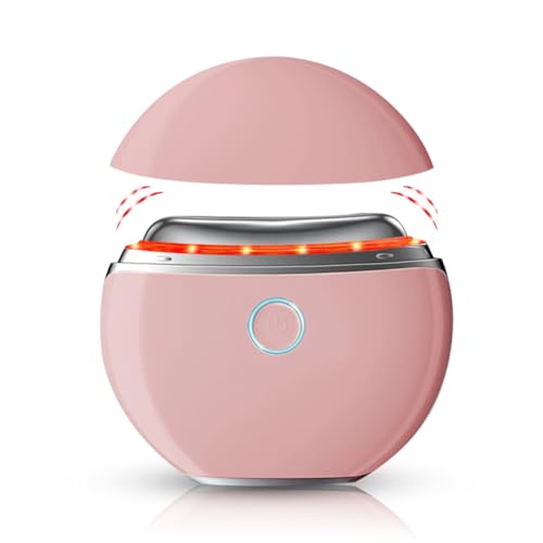 ems gua sha gesichtsmassagegerät mit wärme, vibration und 4 modi, rosa