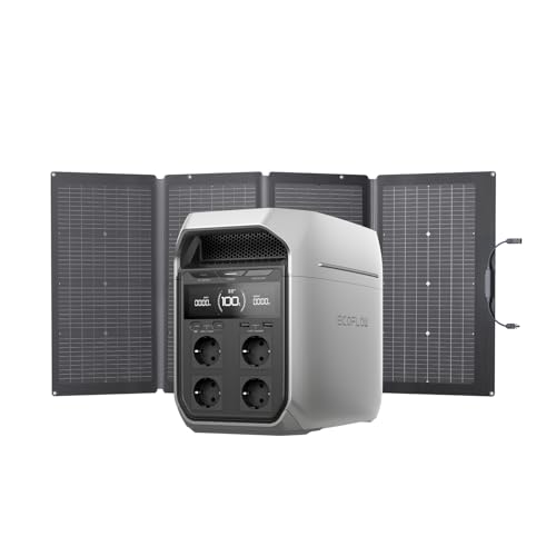 tragbare powerstation ef ecoflow delta 3 plus 1.024 wh mit 220 w solarpanel, camping
