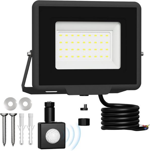 probapro led strahler mit bewegungsmelder 30w 6500k für 10,79 euro