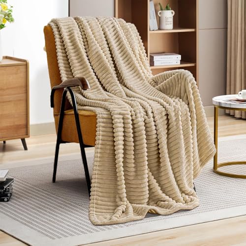 kuscheldecke flauschig 100x150 cm beige wolldecke für sofa winter sherpa decke
