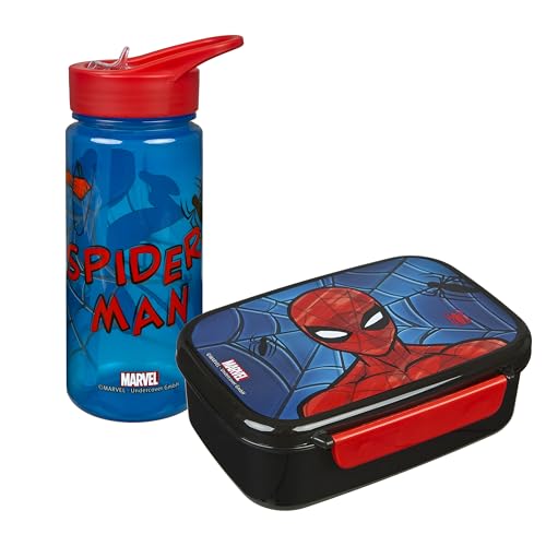 scooli kindergeschirr spider man set mit brotdose und trinkflasche, ab 4 jahren