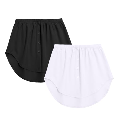 doineufl blusenrock damen mit knöpfen, eleganter rock in weiß und schwarz, m