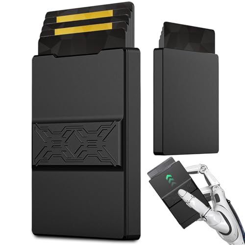 Produktbild: aloskart slim wallet mit rfid-schutz, metall geldbörse für 1-5 karten, schwarz